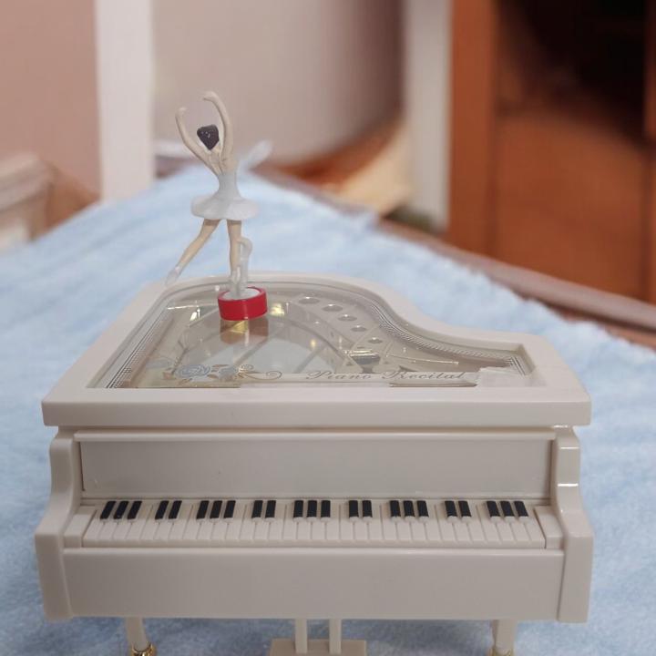 Elegant Dancing Lady on Piano Figurine - Perfect Blend of Art and Music